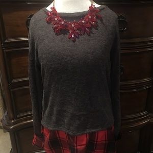 Grey Flannel Buffalo Plaid Top